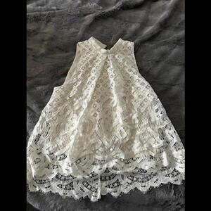 Love Fire White Lace Sleeveless Top - Size Small